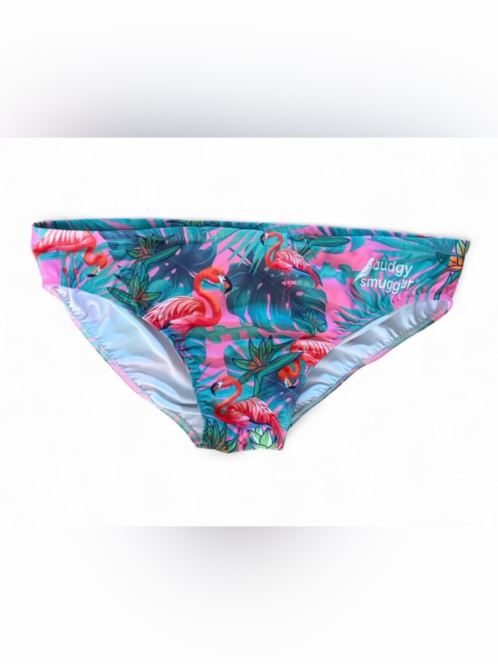 Budgy Smuggler flamingo tropical swim shorts